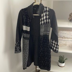 Unique black long winter cardigans/coat